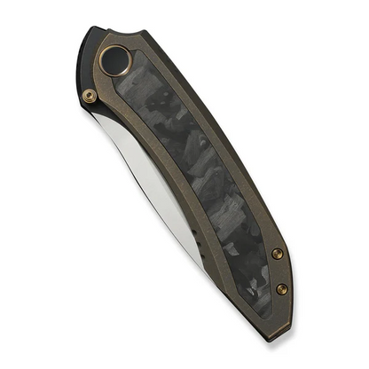 WE Knife Co., Ltd™ Winsome Frame Lock WE23092-3 Bronze Anodized 6AL4V Titanium and Marble Carbon Fiber M390 Stainless Steel Pocket Knife