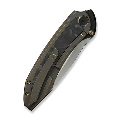 WE Knife Co., Ltd™ Winsome Frame Lock WE23092-3 Bronze Anodized 6AL4V Titanium and Marble Carbon Fiber M390 Stainless Steel Pocket Knife