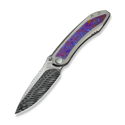 WE Knife Co., Ltd™ Winsome Frame Lock WE23092-DS1 Bead-Blasted 6AL4V Titanium and Timascus Damasteel Pocket Knife
