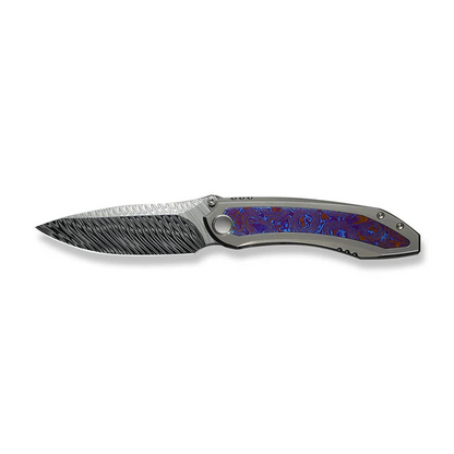 WE Knife Co., Ltd™ Winsome Frame Lock WE23092-DS1 Bead-Blasted 6AL4V Titanium and Timascus Damasteel Pocket Knife