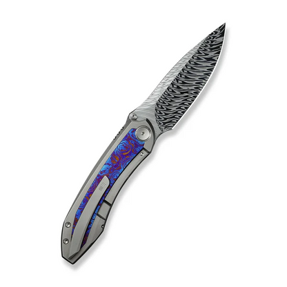 WE Knife Co., Ltd™ Winsome Frame Lock WE23092-DS1 Bead-Blasted 6AL4V Titanium and Timascus Damasteel Pocket Knife
