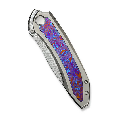 WE Knife Co., Ltd™ Winsome Frame Lock WE23092-DS1 Bead-Blasted 6AL4V Titanium and Timascus Damasteel Pocket Knife