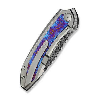 WE Knife Co., Ltd™ Winsome Frame Lock WE23092-DS1 Bead-Blasted 6AL4V Titanium and Timascus Damasteel Pocket Knife