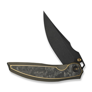 WE Knife Co., Ltd™ Quinseris Frame Lock WE23093-2 Bronze Anodized 6AL4V Titanium and Shredded Carbon Fiber M390 Stainless Steel Pocket Knife