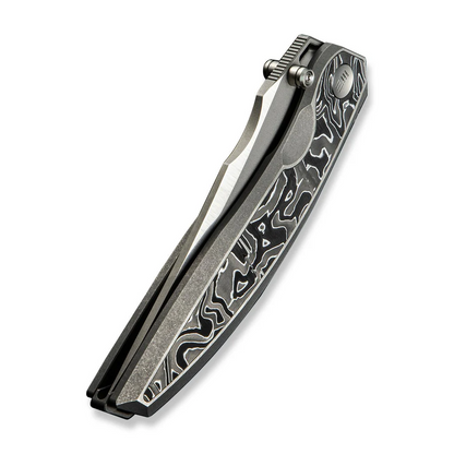 WE Knife Co., Ltd™ Quinseris Frame Lock WE23093-3 6AL4V Titanium and Aluminum Carbon Fiber M390 Stainless Steel Pocket Knife