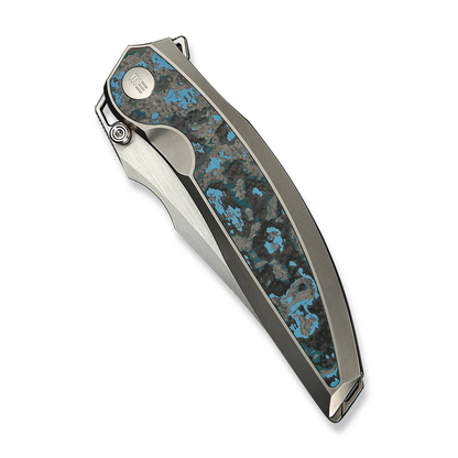 WE Knife Co., Ltd™ Quinseris Frame Lock WE23093-4 6AL4V Titanium and Arctic Storm Fat Carbon Fiber M390 Stainless Steel Pocket Knife