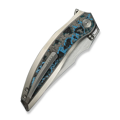 WE Knife Co., Ltd™ Quinseris Frame Lock WE23093-4 6AL4V Titanium and Arctic Storm Fat Carbon Fiber M390 Stainless Steel Pocket Knife