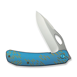 WE Knife Co., Ltd™ Inmate Frame Lock WE23096B-3 Blue Anodized 6AL4V Titanium CPM 20CV Stainless Steel Pocket Knife