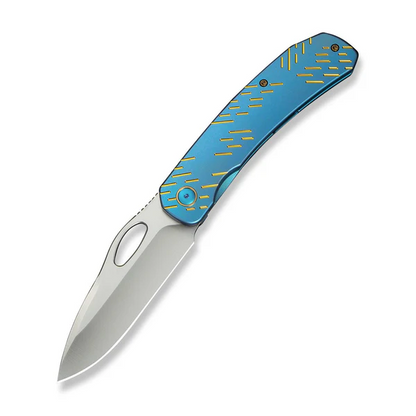 WE Knife Co., Ltd™ Inmate Frame Lock WE23096B-3 Blue Anodized 6AL4V Titanium CPM 20CV Stainless Steel Pocket Knife