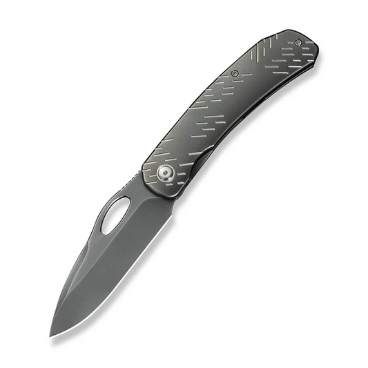 WE Knife Co., Ltd™ Inmate Frame Lock WE23096B-4 Dark Gray Anodized 6AL4V Titanium CPM 20CV Stainless Steel Pocket Knife