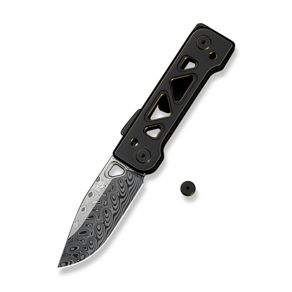 WE Knife Co., Ltd™ Tyro Superlock WE24001-DS1 Black & Golden Anodized 6AL4V Titanium Damasteel Pocket Knife