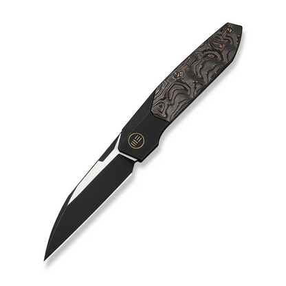 WE Knife Co., Ltd™ Brr15 Bolster Lock WE24007-1 Copper Foil Carbon Fiber and Black Anodized 6AL4V Titanium M390 Stainless Steel Pocket Knife