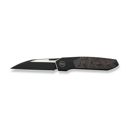WE Knife Co., Ltd™ Brr15 Bolster Lock WE24007-1 Copper Foil Carbon Fiber and Black Anodized 6AL4V Titanium M390 Stainless Steel Pocket Knife