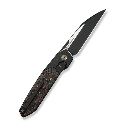 WE Knife Co., Ltd™ Brr15 Bolster Lock WE24007-1 Copper Foil Carbon Fiber and Black Anodized 6AL4V Titanium M390 Stainless Steel Pocket Knife