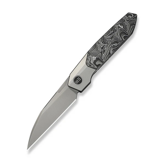 WE Knife Co., Ltd™ Brr15 Bolster Lock WE24007-2 Aluminum Carbon Fiber and Gray 6AL4V Titanium M390 Stainless Steel Pocket Knife