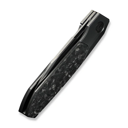 WE Knife Co., Ltd™ Brr15 Bolster Lock WE24007-3 Shredded Carbon Fiber and Dark Gray 6AL4V Titanium M390 Stainless Steel Pocket Knife