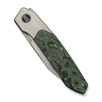 WE Knife Co., Ltd™ Brr15 Bolster Lock WE24007-4 Jungle Wear FatCarbon Fiber and Gray 6AL4V Titanium M390 Stainless Steel Pocket Knife