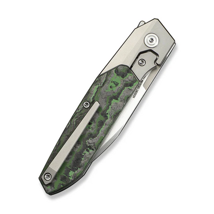 WE Knife Co., Ltd™ Brr15 Bolster Lock WE24007-4 Jungle Wear FatCarbon Fiber and Gray 6AL4V Titanium M390 Stainless Steel Pocket Knife