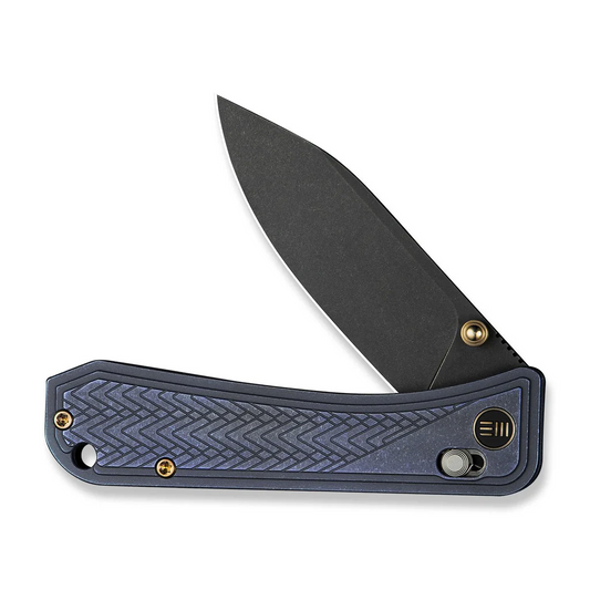 WE Knife Co., Ltd™ Bougie Banter Crossbar Lock WE24009-1 Blue Anodized 6AL4V Titanium CPM S45VN Stainless Steel Pocket Knife