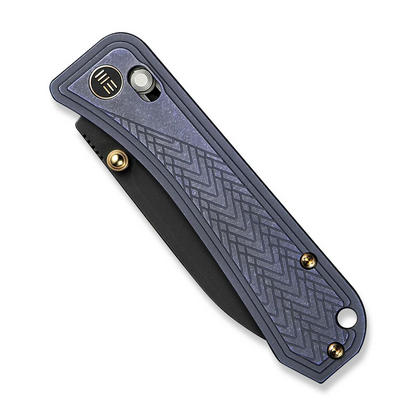 WE Knife Co., Ltd™ Bougie Banter Crossbar Lock WE24009-1 Blue Anodized 6AL4V Titanium CPM S45VN Stainless Steel Pocket Knife