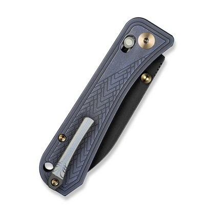 WE Knife Co., Ltd™ Bougie Banter Crossbar Lock WE24009-1 Blue Anodized 6AL4V Titanium CPM S45VN Stainless Steel Pocket Knife
