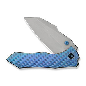 WE Knife Co., Ltd™ High-Fin XL Liner Lock WE24010-2 Blue Anodized 6AL4V Titanium CPM 20CV Stainless Steel Pocket Knife