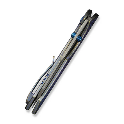WE Knife Co., Ltd™ High-Fin XL Liner Lock WE24010-2 Blue Anodized 6AL4V Titanium CPM 20CV Stainless Steel Pocket Knife