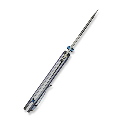 WE Knife Co., Ltd™ High-Fin XL Liner Lock WE24010-2 Blue Anodized 6AL4V Titanium CPM 20CV Stainless Steel Pocket Knife