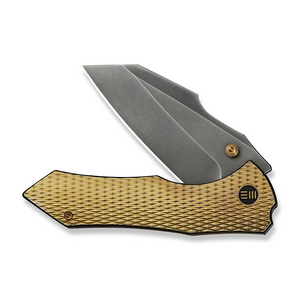 WE Knife Co., Ltd™ High-Fin XL Liner Lock WE24010-3 Golden Anodized 6AL4V Titanium CPM 20CV Stainless Steel Pocket Knife