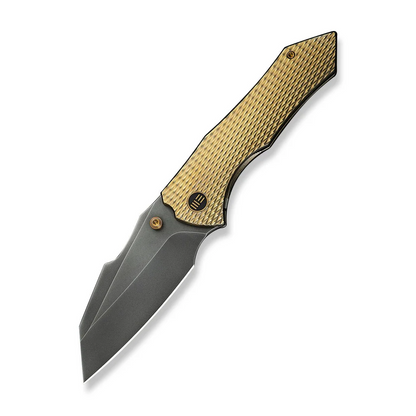 WE Knife Co., Ltd™ High-Fin XL Liner Lock WE24010-3 Golden Anodized 6AL4V Titanium CPM 20CV Stainless Steel Pocket Knife