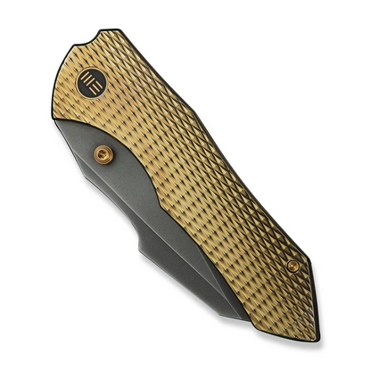WE Knife Co., Ltd™ High-Fin XL Liner Lock WE24010-3 Golden Anodized 6AL4V Titanium CPM 20CV Stainless Steel Pocket Knife