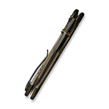 WE Knife Co., Ltd™ High-Fin XL Liner Lock WE24010-3 Golden Anodized 6AL4V Titanium CPM 20CV Stainless Steel Pocket Knife