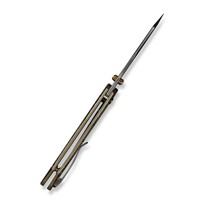 WE Knife Co., Ltd™ High-Fin XL Liner Lock WE24010-3 Golden Anodized 6AL4V Titanium CPM 20CV Stainless Steel Pocket Knife