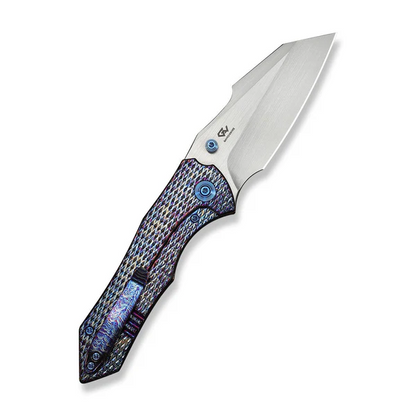 WE Knife Co., Ltd™ High-Fin XL Liner Lock WE24010-5 Flamed 6AL4V Titanium CPM 20CV Stainless Steel Pocket Knife