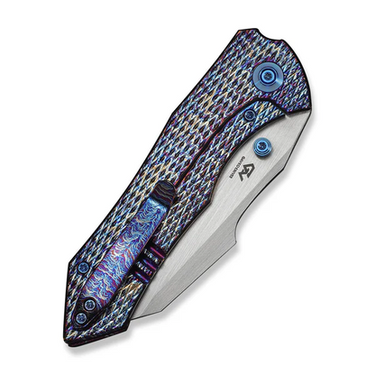 WE Knife Co., Ltd™ High-Fin XL Liner Lock WE24010-5 Flamed 6AL4V Titanium CPM 20CV Stainless Steel Pocket Knife