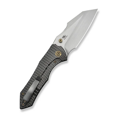 WE Knife Co., Ltd™ High-Fin XL Liner Lock WE24010-6 Polished Gray 6AL4V Titanium CPM 20CV Stainless Steel Pocket Knife