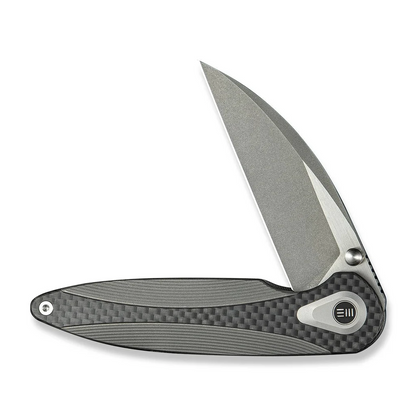 WE Knife Co., Ltd™ Zenthra Frame Lock WE24021C-2 Dark Gray Anodized 6AL4V Titanium and Twill Carbon Fiber M390 Stainless Steel Pocket Knife