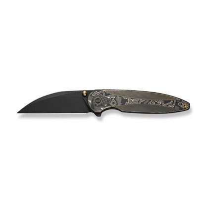 WE Knife Co., Ltd™ Zenthra Frame Lock WE24021C-3 Black Anodized 6AL4V Titanium and Copper Foil Carbon Fiber M390 Stainless Steel Pocket Knife