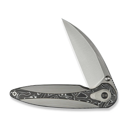 WE Knife Co., Ltd™ Zenthra Frame Lock WE24021C-4 Polished 6AL4V Titanium and Aluminum Foil Carbon Fiber M390 Stainless Steel Pocket Knife