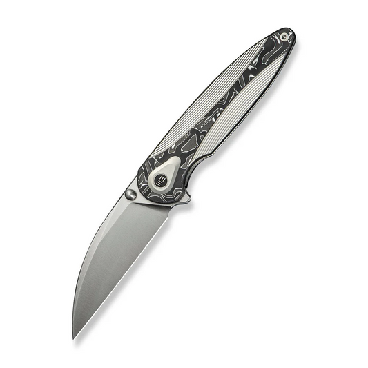 WE Knife Co., Ltd™ Zenthra Frame Lock WE24021C-4 Polished 6AL4V Titanium and Aluminum Foil Carbon Fiber M390 Stainless Steel Pocket Knife