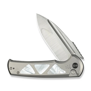 WE Knife Co., Ltd™ Sylox Button Lock WE24027-4 Polished 6AL4V Titanium and Mother-of-Pearl M390 Stainless Steel Pocket Knife