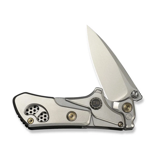 WE Knife Co., Ltd™ NexoMorph Button Lock Push Knife WE24037B-2 Gray 6AL4V Titanium M390 Stainless Steel Knife
