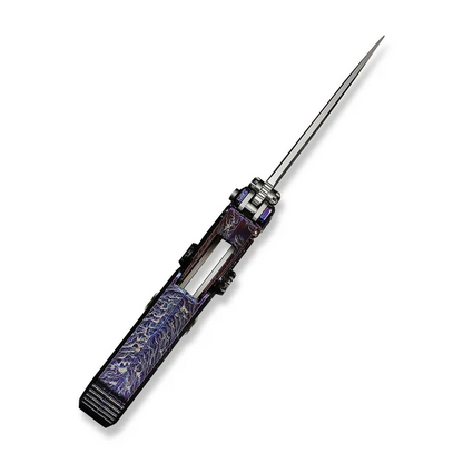 WE Knife Co., Ltd™ NexoMorph Button Lock Push Knife WE24037B-3 Flamed 6AL4V Titanium M390 Stainless Steel Knife