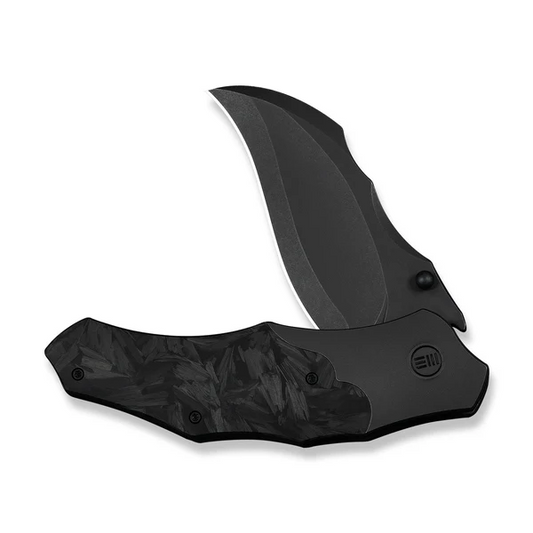 WE Knife Co., Ltd™ Orc Boss Liner Lock WE24042-1 Shredded Carbon Fiber and Black Stonewashed 6AL4V Titanium CPM 20CV Stainless Steel Pocket Knife