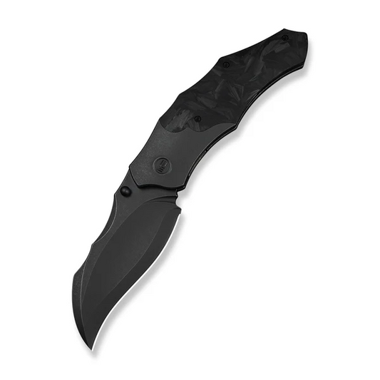 WE Knife Co., Ltd™ Orc Boss Liner Lock WE24042-1 Shredded Carbon Fiber and Black Stonewashed 6AL4V Titanium CPM 20CV Stainless Steel Pocket Knife
