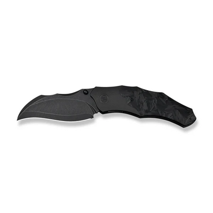 WE Knife Co., Ltd™ Orc Boss Liner Lock WE24042-1 Shredded Carbon Fiber and Black Stonewashed 6AL4V Titanium CPM 20CV Stainless Steel Pocket Knife