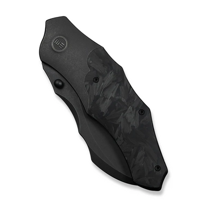 WE Knife Co., Ltd™ Orc Boss Liner Lock WE24042-1 Shredded Carbon Fiber and Black Stonewashed 6AL4V Titanium CPM 20CV Stainless Steel Pocket Knife