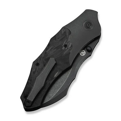 WE Knife Co., Ltd™ Orc Boss Liner Lock WE24042-1 Shredded Carbon Fiber and Black Stonewashed 6AL4V Titanium CPM 20CV Stainless Steel Pocket Knife