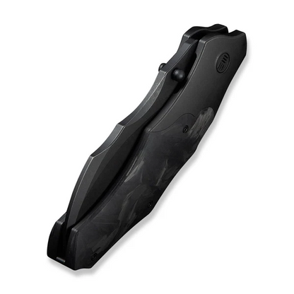 WE Knife Co., Ltd™ Orc Boss Liner Lock WE24042-1 Shredded Carbon Fiber and Black Stonewashed 6AL4V Titanium CPM 20CV Stainless Steel Pocket Knife