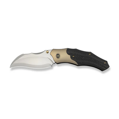 WE Knife Co., Ltd™ Orc Boss Liner Lock WE24042-2 Twill Carbon Fiber and Champagne 6AL4V Titanium CPM 20CV Stainless Steel Pocket Knife